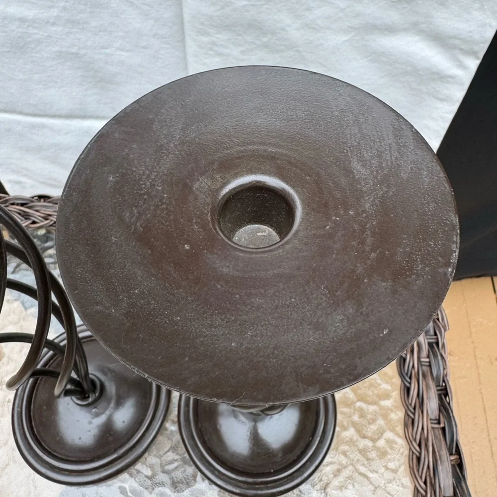 Elegant Brown Spiral Candle Holders set of (2)